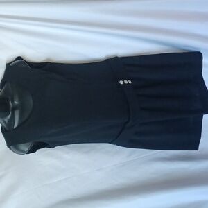 Jonathan Logan Vintage Drop waist, belted Black LBD, Union Made, rhinestones